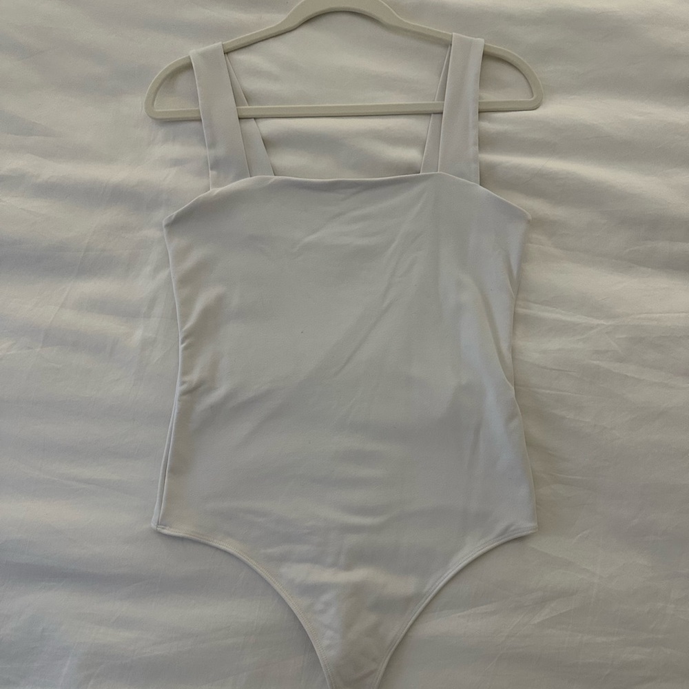 Abercrombie & Fitch White Sleeveless Bodysuit